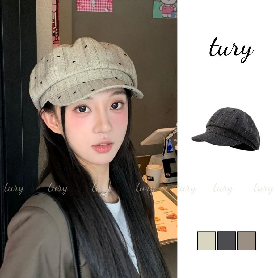 Mũ Beret Nữ - Tury - Mũ Nồi Họa Tiết Trái Tim Phong Cách Vintage - MN072