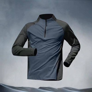 Half Zipper Training Wear Men's Long-Sleeved Quick-Drying Clothes Cycling Sports Track and Field Sports T-shirt Top Running Fitness Clothes Xyxs