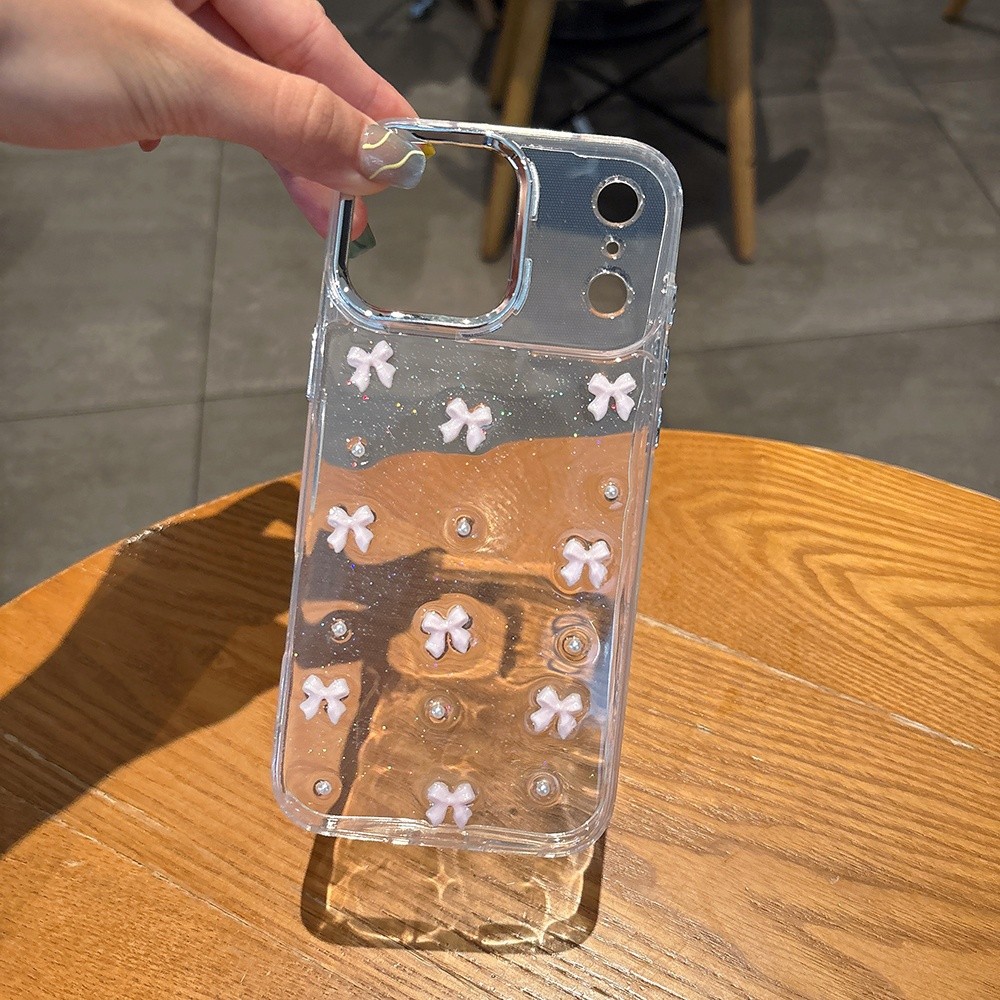 Ốp Điện Thoại Nơ Màu Hồng 3D Cho iPhone 17ProMax 16 15 14 13 12 11 Vỏ Bảo Vệ Chống Sốc