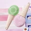 Bàn chải tắm lông mềm EBINLANDS, Lược Massage silicon làm sạch đa chức năng, Bàn chải tắm lược trứng hai mặt di động dành cho người lớn và trẻ em