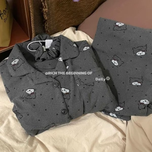 Bộ Đồ Ngủ Nữ Mùa Đông Velvet Ấm Áp, Phù Hợp Mặc Ở Nhà