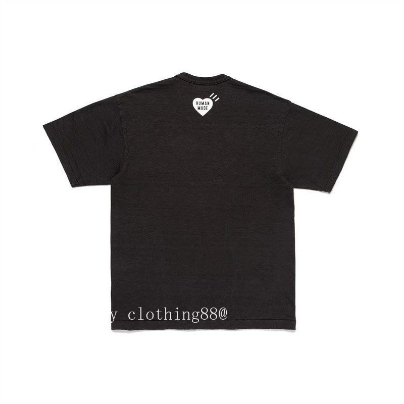 Áo thun ngắn tay họa tiết trái tim màu xanh, chất liệu cotton nguyên chất, phù hợp cho cả nam và nữ