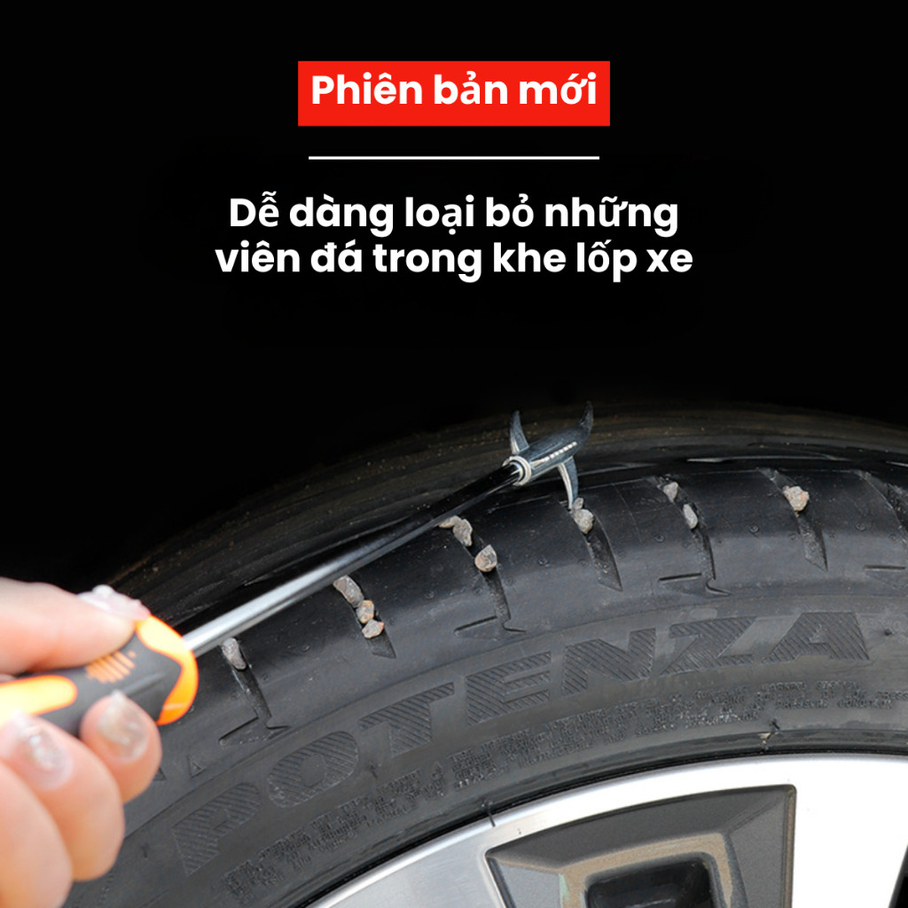 M7 Dụng cụ móc đá lốp xe ô tô đa chức năng tiện dụng MALAN