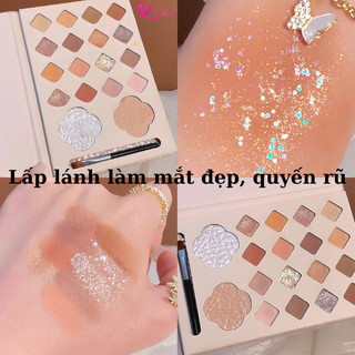 Bảng phấn mắt, má màu đẹp  Kèm Cọ Tích Hợp Phấn Má Tạo Khối Siêu Tiện Lợi Chống Thấm Nước Lâu Trôi Lên Màu Chuẩn