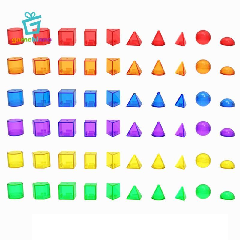 Gamchiano Khối xây dựng màu mờ, Chất rắn hình học, Hoa văn màu, Khối hình giác quan, Montessori cho trò chơi tại nhà, 60