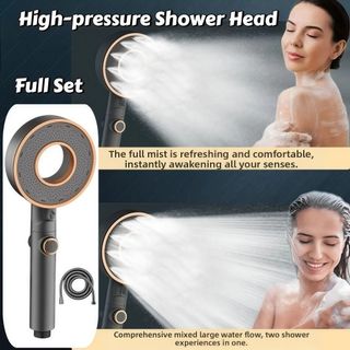 Đầu vòi hoa sen áp lực AWNGD, có thể điều chỉnh ở 3 cấp độ Giao diện chung Đầu vòi hoa sen áp suất cao, Nút chặn nước bằng một cú nhấp chuột Chống bỏng Tăng áp lực nước Bộ đầu vòi hoa sen