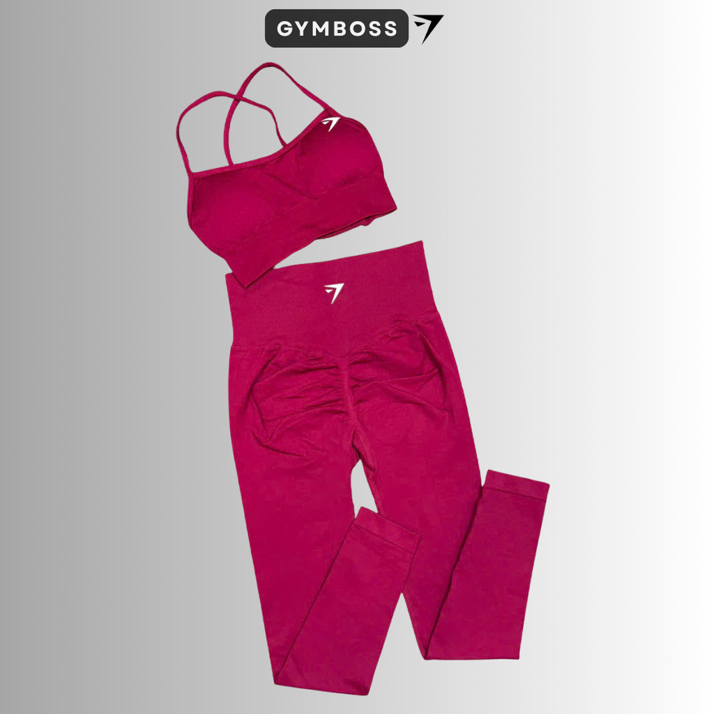 Bộ Quần Áo Tập Gym,Yoga,Chất Liệu Dệt Kim 10% Elast,Quần Legging + Áo Bra Đan Dây Cách Diệu GB259