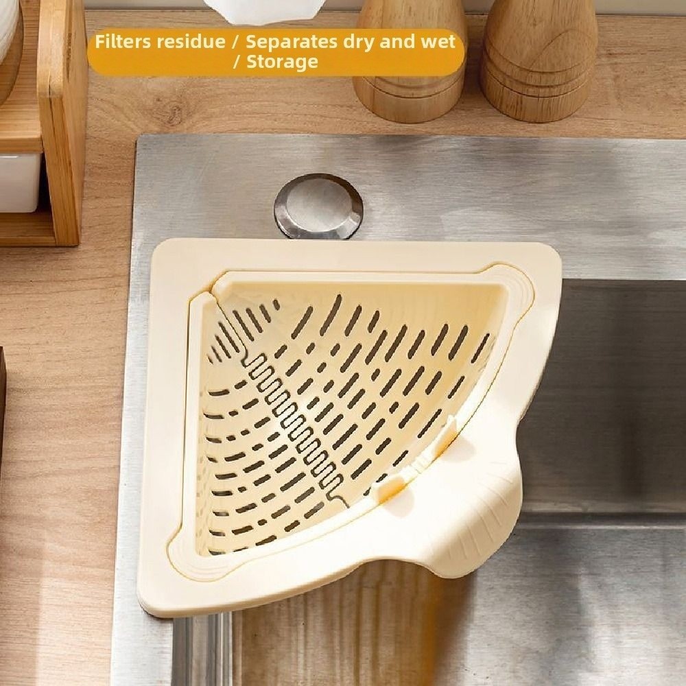 Giỏ lọc bồn rửa LACYES, Bộ lọc rác nhà bếp sáng tạo tam giác, có thể tháo rời từ tính cố định một cú nhấp chuột Giỏ lọc bán phá giá tự động Rửa trái cây