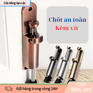 【vạn】Chốt Cửa 2 Chiều Thông Minh Chống Va Đập, Lắp Đặt Dễ Dàng, Chất Liệu Hợp Kim Cao Cấp Màu Đồng