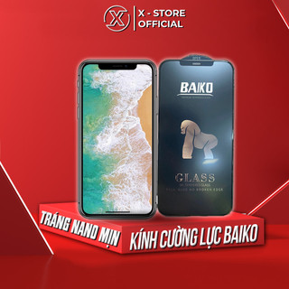 Kính cường lực Baiko full màn cho điện thoại, dán màn hình 9H phủ nano, chống vân tay, siêu trong - CLBKIP