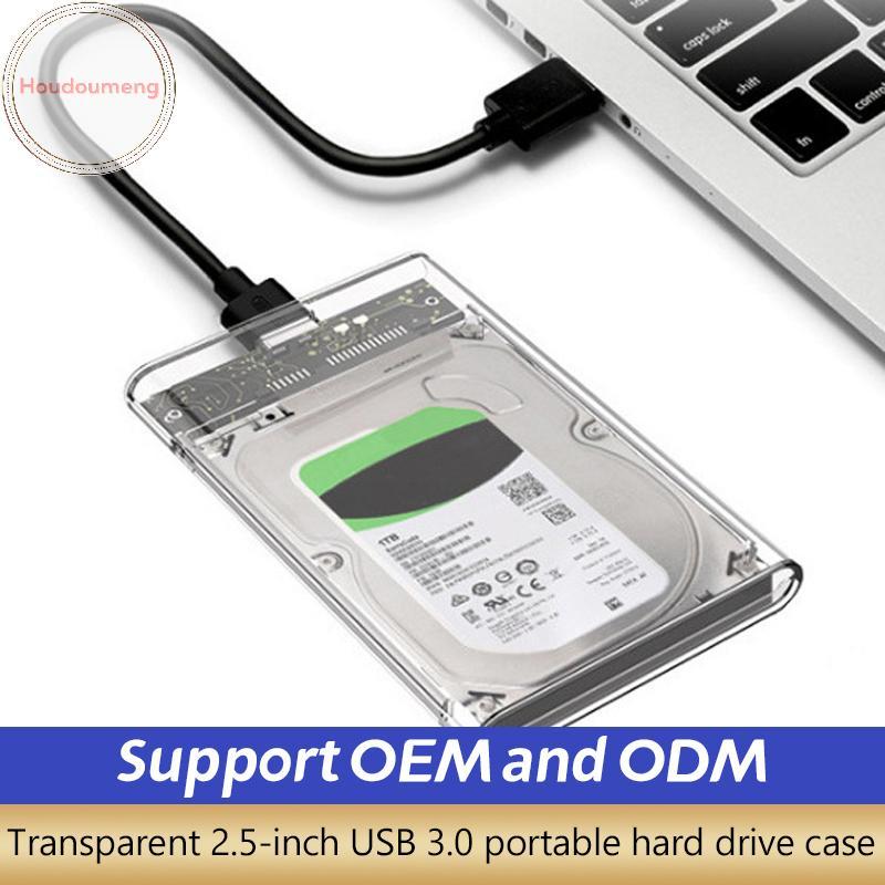 Ổ cứng gắn ngoài trong suốt Hodou 2.5or3.0 Inch HDD SSD Case Micro-b sang USB3.1 4TB Vỏ ổ cứng Tương thích UASP SATA III Laptop VN