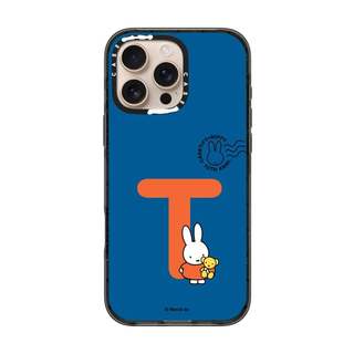 CASECASE X Miffy Custom Initial-T Case Black Edge Clear Hard Từ Hút Tác Động Cho Apple IPhone 12 13 14 15 16 17 Pro Max Air Plus Có Hộp