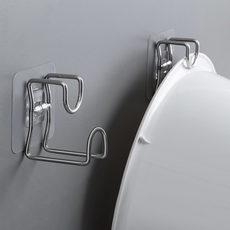 Móc Inox Dán Tường Treo Thau Chậu Khăn Quần Áo/ Giá Gắn Tường Treo Đồ Nhà Bếp Nhà Tắm FE123
