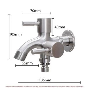 Vòi Dôi Inox 304 Đen Cao Cấp – Một Vào Hai Ra Cho Máy Giặt