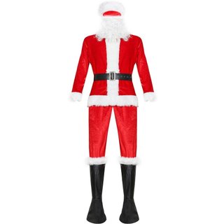 Quần Áo Ông Già Noel Xuất Khẩu - Tóc Dài - Trang Phục Hóa Trang Giáng Sinh