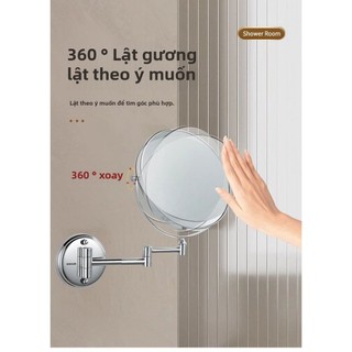【 KOHLER 】Gương trang điểm xoay hai mặt không cần khoan, không ánh sáng, gương phóng đại cạo râu, gương chống sương mù k