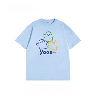 HIIXIIVI Mới Phong Cách Hàn Quốc In Hình Độc Đáo Áo Thun Cotton Thời Trang Oversize Áo Thun Tay Ngắn Nữ Quần Áo Rời Cổ Tròn Top Lives M763