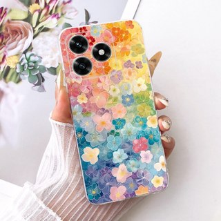 Dành Cho Honor X5c Plus Mới Thanh Lịch Hoa Mèo Tranh Vỏ HonorX5c X 5C Plus 4G Silicon Mềm TPU Vỏ Điện Thoại