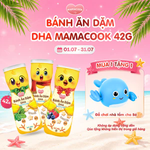 Bánh Ăn Dặm DHA MAMACOOK 42Gr - Bổ Não, Bổ Sung DHA, Hỗ Trợ Tiêu Hóa, An Toàn Cho Bé