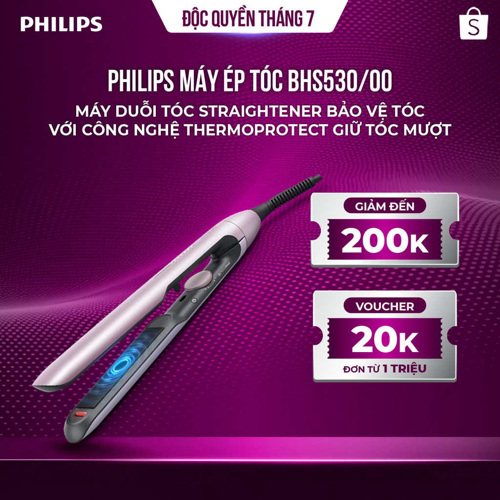 Philips Máy Ép Tóc BHS530/00 – Máy Duỗi Tóc Straightener Bảo Vệ Tóc với công nghệ ThermoProtect Giữ Tóc Mượt