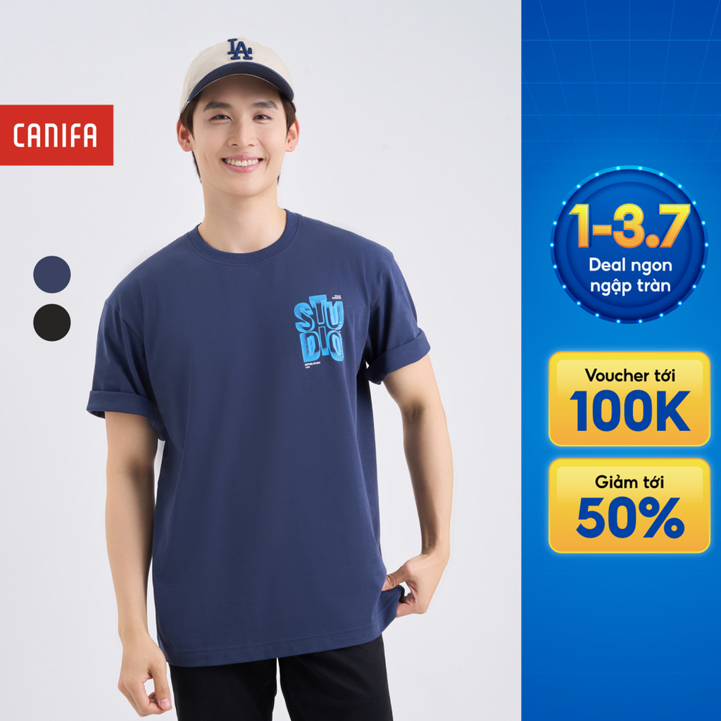 Áo phông nam CANIFA cộc tay có hình in 8TS25C001