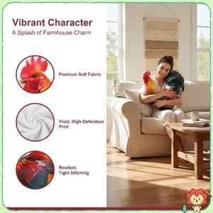 Sống Động Như Thật Gà Trống Sang Trọng Ném Gối 3D In Mềm Lông Tơ Nhồi Bông Đệm Cho Phòng Ngủ Sofa Trang Trí Quà Tặng Cho Trẻ Em Người Lớn