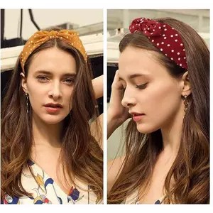 Hàng mới về❤❤❤ Phong Cách Hồng Kông Retro Đỏ Băng Đô Chấm Bi Băng Đô Nơ Phụ Kiện Tóc Phụ Kiện Mặt Nhỏ Giảm Tuổi Mũ Rửa Mặt Nữ [Giao Hàng Ngày 13 Tháng 7]