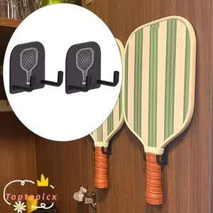 TOPTOOLCX 2 Chiếc Giá Đỡ Pickleball, Giá Treo Tường Pickleball Paddle Treo Tường, Giá Treo Tường Bền Đẹp Không Đục Lỗ Tự Dính Móc Treo Tường