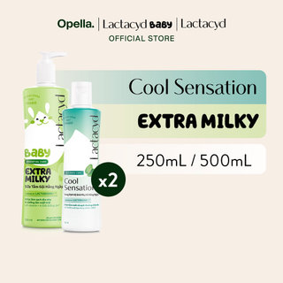 Bộ Chai DDVS Phụ Nữ Lactacyd Cool Sensation 250ml + Sữa Tắm Gội Trẻ Em Extra Milky 500ml