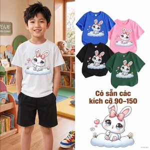 Áo thun bé trai hoạt hình hình thỏ con phong cách Hàn Quốc dễ phối đồ Cho bé từ 2-12 tuổi