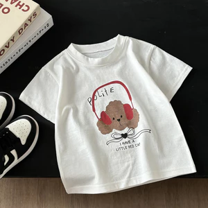 Bé Trai Cotton Nguyên Chất Áo Thun Tay Ngắn Lớp a Trẻ Em Mùa Hè Trung Nhỏ Trẻ Em Quần Áo Trẻ Em Mỏng Phong Cách Bé Gái Áo Mùa Hè 1 SIH0