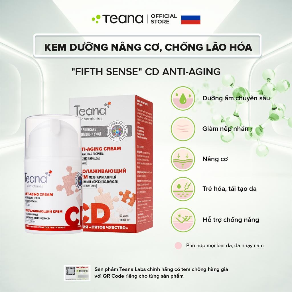 Kem dưỡng Teana Fifth Sense CD Anti-aging  giúp nâng cơ, chống lão hóa 50ml