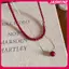 JASMINE Vintage Đỏ Đính Hạt Nelaces Cho Nữ Phong Cách Trung Hoa Hạt Thủy Tinh Nelace Tinh Tế Thanh Lịch Choker Thẩm Mỹ Phụ Kiện Trang Sức JASMINE