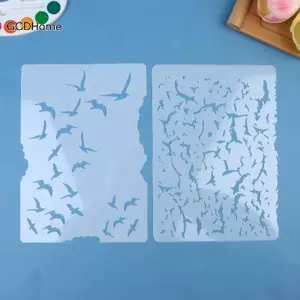 GCDHome DIY Thêu Sò Có Thể Tái Sử Dụng Họa Tiết Chim Stencil Làm Thẻ & Thủ Công - Tranh Nhựa Bền Templat HOT