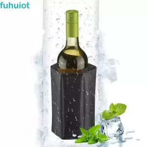 Tay làm mát rượu vang FUHUIOT, Nắp chai rượu vang cách nhiệt đa năng có thể tái sử dụng, Gel làm đông quầy Bar có thể gập lại với gel đá Champagne Ice Pack ngoài trời