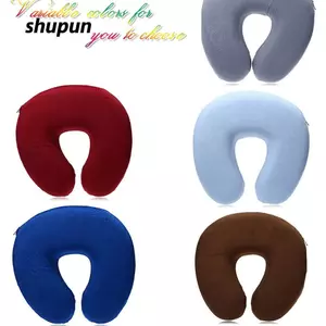 SHUPUN Gối Không Khí Hình Chữ U Du Lịch Tiện Lợi Mềm Mại Đa Năng Da Lộn Đầu Bơm Hơi
