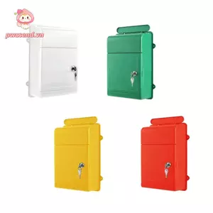 Hộp thư PWSEND Hộp thư, Hộp bưu thiếp bằng nhựa chống thấm nước, Đa năng Dễ dàng lắp đặt Giá treo tường có khóa Hộp thư cho văn phòng sân nhà