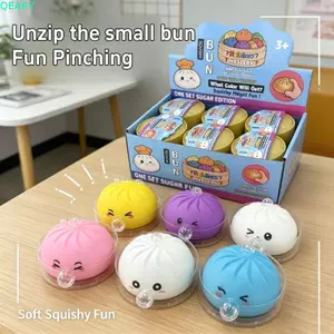 Đồ chơi Squishy QEARY, Bánh bao bong bóng mềm mại dễ thương đầy màu sắc, Vui nhộn 9cm Phục hồi chậm Pinch Cảm giác Fidget Ball Kid Người lớn