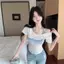JULYHOT Mùa Hè Ngọt Ngào Gợi Cảm Kẻ Sọc Chắp Vá V-ne Áo Thun Mỏng Tay Ngắn Cho Nữ Massivedeals