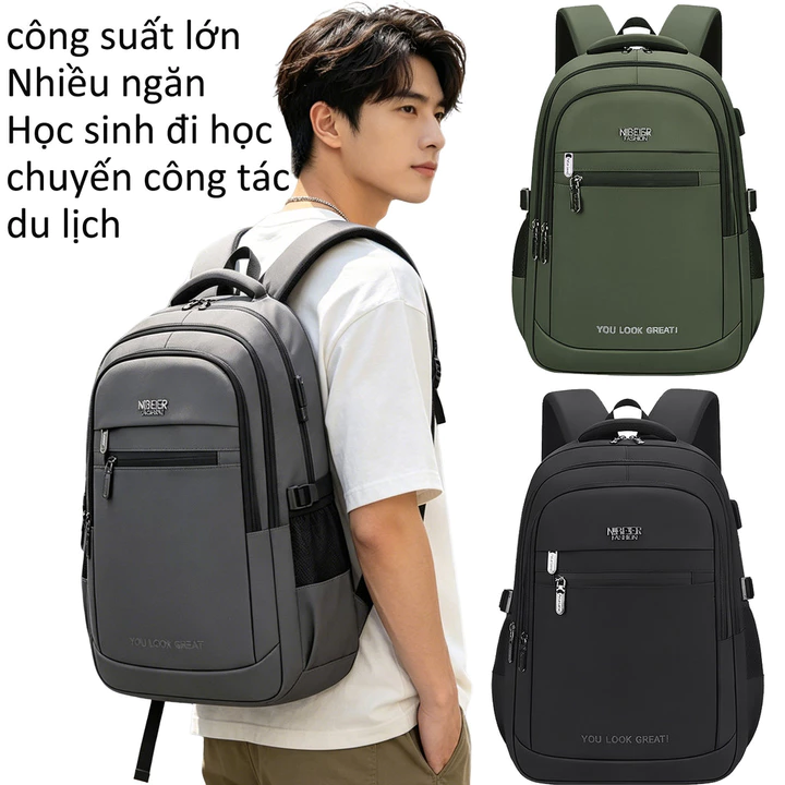 Balo laptop Balo đeo lưng alo sinh viên đại học Ba lô nam Túi máy tính Ba lô Ba lô thể thao dành cho sinh viên trung học phổ thông Ba lô du lịch kinh doanh Túi máy tính, không thấm nước, dung tích lớn
