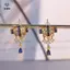 Nghệ Thuật Retro Màu Xanh Thả Tòn Ten Bông Tai Kiến Trúc Sang Trọng Cho Nữ Thời Trang Nhẹ Quà Tặng Trang Sức Sang Trọng [Mina]