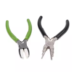 Kìm mũi phẳng màu xanh lá cây GE Kìm mũi tròn 6 trong 1 để gói dây Trang sức Làm vòng lặp Kìm chéo bền VN