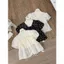 Áo babydoll cổ V voan tơ hoạ tiết, áo kiểu nữ nhún viền buộc nơ clothing SG M7551066- Alisa 95 - Usmark - Hieuvy Botique