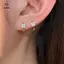 3 Chiếc Bông Tai Hoa Zircon Dễ Thương Thời Trang Dành Cho Nữ Thời Trang Mạ Vàng Ngôi Sao Bông Tai Khuyên Tai Bộ Cô Gái Trang Sức Quà Tặng [Mina]