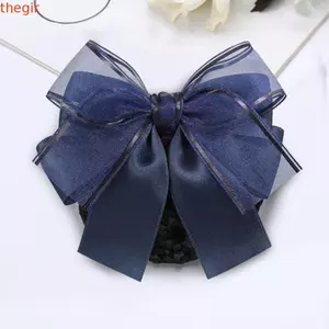 THEGIRL8B Hàn Quốc Bun Snood, Nơ Nữ Mùa Xuân Kẹp Nơ Tóc Bun, Vải Thanh Lịch Phong Cách Hàn Quốc Hairgrips Bao Lưới Mũ Đội Đầu Chuyên Nghiệp