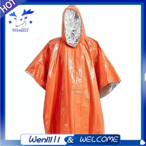 Poncho Chống Thấm Nước Người Lớn Ngoài Trời Dày Khẩn Cấp Áo Mưa Cách Nhiệt Khẩn Cấp Áo Chống Mưa Di Động