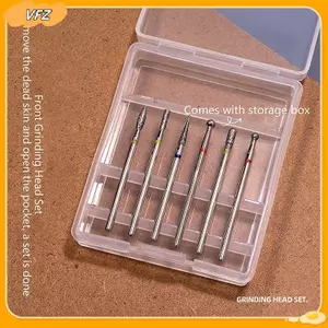 VFZ 6 Cái / bộ Kim Cương Móng Tay Mài Đầu Đánh Bóng Mài Móng Tay Điện Dụng Cụ Làm Móng Tay Lớp Biểu Tượng Móng Tay Sander Mũi Khoan Phụ Kiện Louislifecool