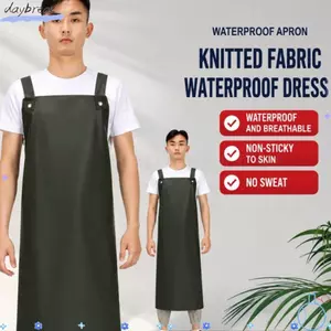 Tạp dề chống dầu DAYBREAK, Tạp dề làm việc dụng cụ bảo vệ thoáng khí, Tạp dề vệ sinh gia đình PU chống thấm nước di động để giết cá