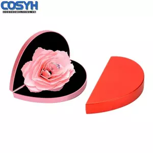 <cosyh>Rotating Heart Shaped Rose For ring Box with Unique Lifting Feature for For ring
