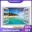 3D Ocean Nature Sea View Bức Tranh Tường Cửa Sổ Trang Trí Nhà Miếng Dán Hình Phòng poster Nghệ Thuật